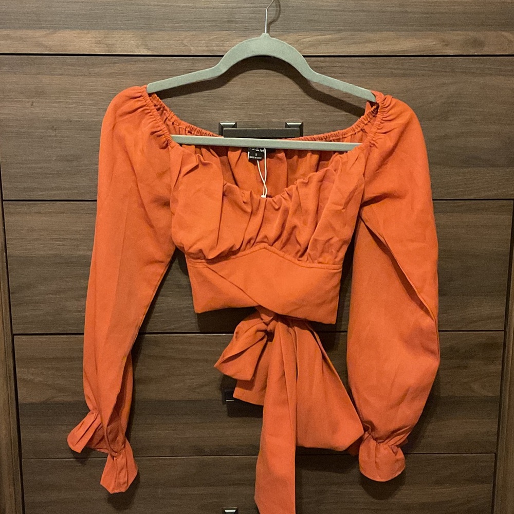 Elegant Orange Off-Shoulder Blouse